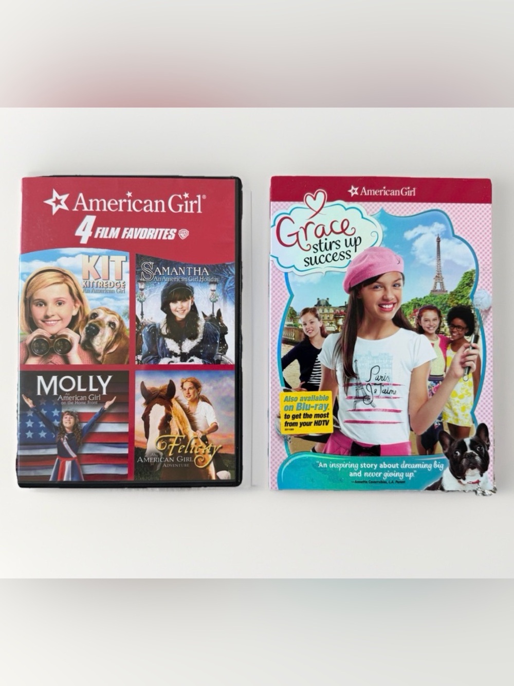 American Girl DVD Lot of 2. Grace Stirs Up Success (New) & 4 Film Favorites Set